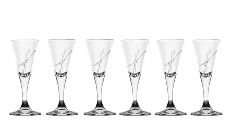 25ML-6PC FOOTED SHOT GLASS