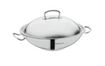 5.2L S/S  WOK PAN W/LID - 12.5" x3.5"