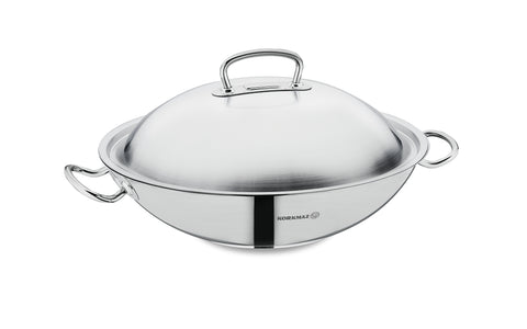 5.2L S/S  WOK PAN W/LID - 12.5" x3.5"