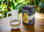 GLASS PITCHER W/GOLD DESIGN-S