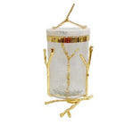 4"x7.75" CANISTER-GOLD DESIGN-MEDIUM