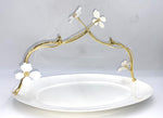 14.5"x10" PLATER-GOLD/WHITE FLOWER