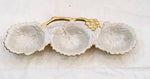 13.75"x4.75"x1.5"- 3 SECTION BOWL-GOLD/WHITE-GRAPE