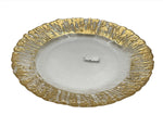 8" GLASS PLATE-GOLD DESIGN