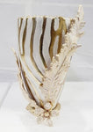 7.75"x7.75"x11.75" VASE-WHITE/GOLD-FLOWER