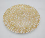 10.5" GLASS PLATE-GOLD DESIGN-ROUND