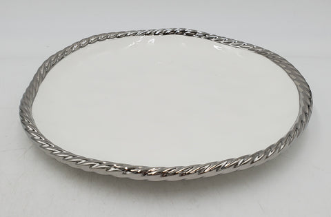 10" PLATE-ROUND-SILVER RIM