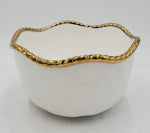 7.75" BOWL-ROUND-GOLD RIM