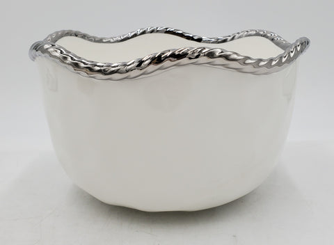 7.75" BOWL-ROUND-SILVER RIM