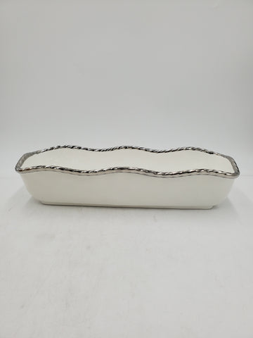 15"x5.25"BOWL-RECT-SILVER RIM