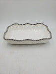 12.5"x9.5"BOWL-RECT-SILVER RIM