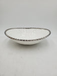 12.25"x10"X5.5" BOWL-OVAL-SILVER RIM