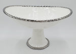 12.5"X10"X7.5" FOOTED BOWL-SILVER RIM-OVAL