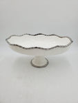 16"x10.75"x9.5" FOOTED BOWL-SILVER RIM-OVAL