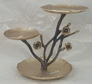 15"x11"x13.75" 3 TIER STAND-GOLD-FLOWER