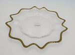 10.75"GLASS PLATE-GOLD RIM-ROUND