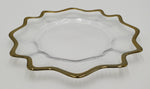 8.5" ROUND GLASS PLATE-GOLD RIM