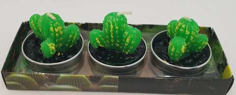 3PC MINI CACTUS CANDLE SET