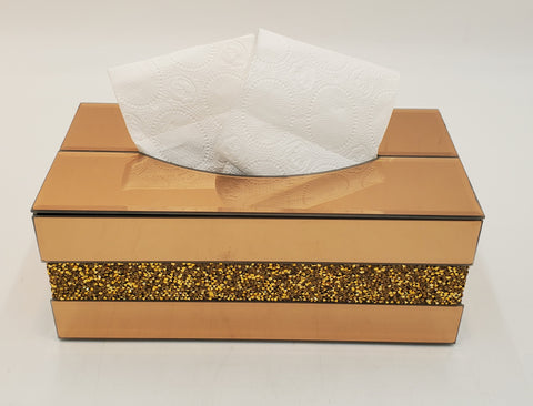 GLITTER NAPKIN HOLDER-RECT-ROSE