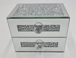 2TIER JEWELRY BOX-SILVER GLITTER