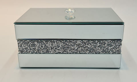 GLITTERDECORATIVE BOX-SILVER