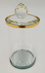 4.5" MINI GLASS JAR W/GOLD RIM