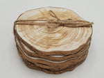 6 PC WOODEN COASTERS-3.75"