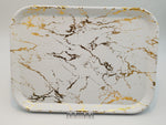 16"x11.75"TRAY-WH/GOLD-MEDIUM