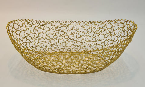 11"x8"x4.5"OVAL BASKET -GOLD