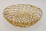 9.5" ROUND BASKET -GOLD