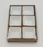 6PC SMALL PORCELAIN DISH-SQUARE- 3"