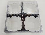 4 PC SMALL PORCELAIN DISH-SQUARE - 2.75"