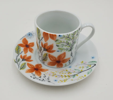 12 PC COFFEE SET-FLOWER DESIGN