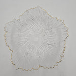 11.75"x3" FLOWER SHAPE PLATE-GOLD RIM