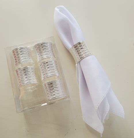 1.5"-6PC NAPKIN RING-SILVER