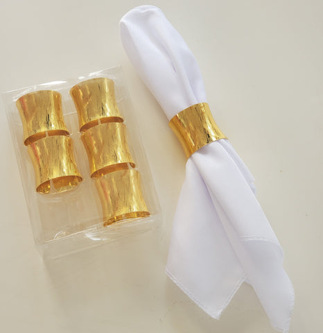 1.5"- 6 PC NAPKIN RING-GOLD