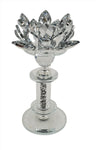 7"x3" GLITTER CANDLE HOLDER-SILVER-SMALL