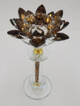 8.25x3" GLITTER CANDLE HOLDER-GOLD-MEDIUM