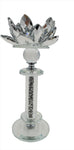 8.25"x3" GLITTER CANDLE HOLDER-SILVER-MEDIUM