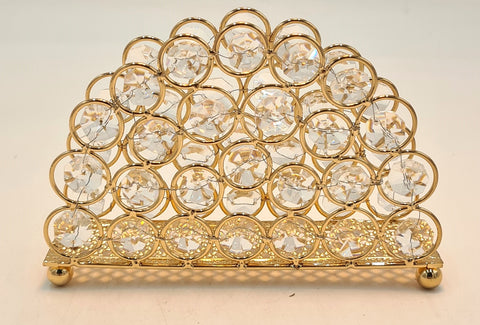 NAPKIN HOLDER W/STONES-GOLD