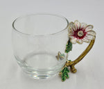 TEA GLASS W/FLOWER DESIGN