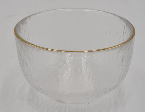 MINI GLASS BOWL W/GOLD RIM