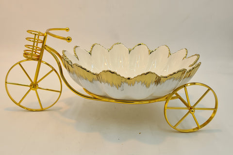 BICYCLE DECORATIVE DISH-GOLD