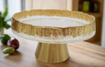 6.5"x4.25" GLASS FOOTED BOWL-GOLD