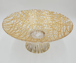 13"GLASS FOOTED BOWL-GOLD