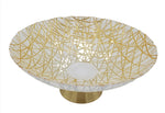 9.5"GLASS FOOTED BOWL-GOLD