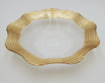 10.5" GLASS BOWL-GOLD RIM