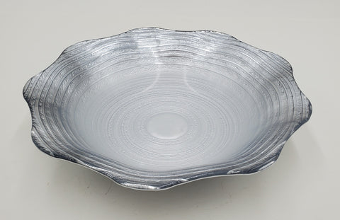 10.5"GLASS BOWL -SILVER DESIGN