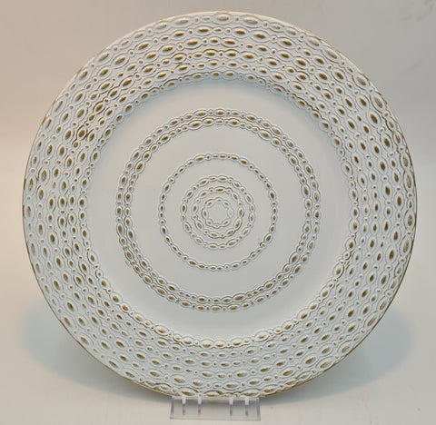 13" CHARGER PLATE-WHITE/GOLD