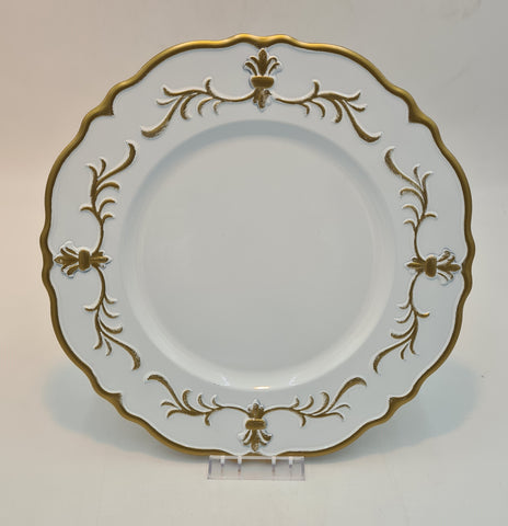 12.5" CHARGER PLATE-WHITE/GOLD